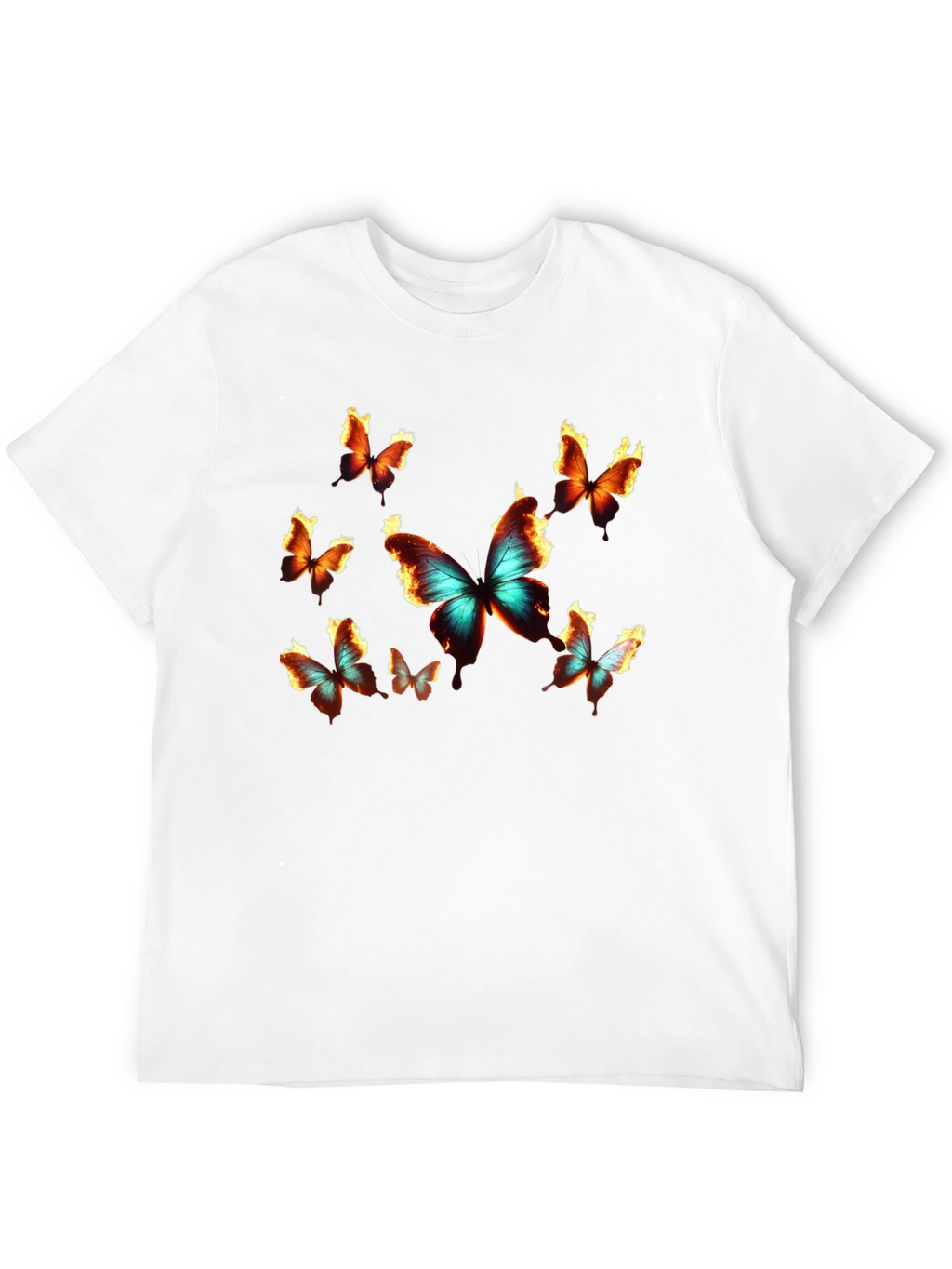 Butterfly Graphic Print Crew Neck T-Shirt
