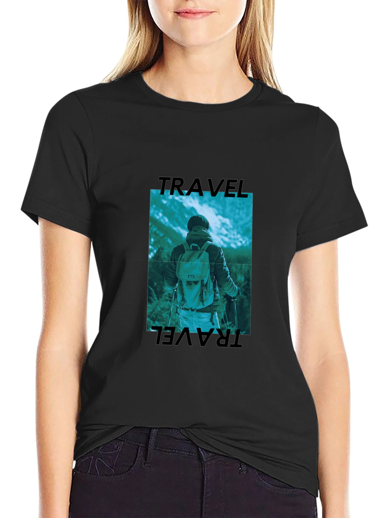 Travel Graphic Black T-Shirt