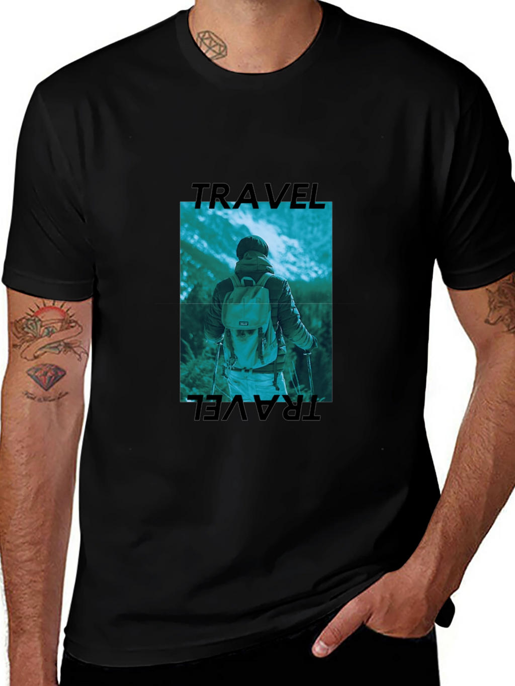 Travel Graphic Black T-Shirt