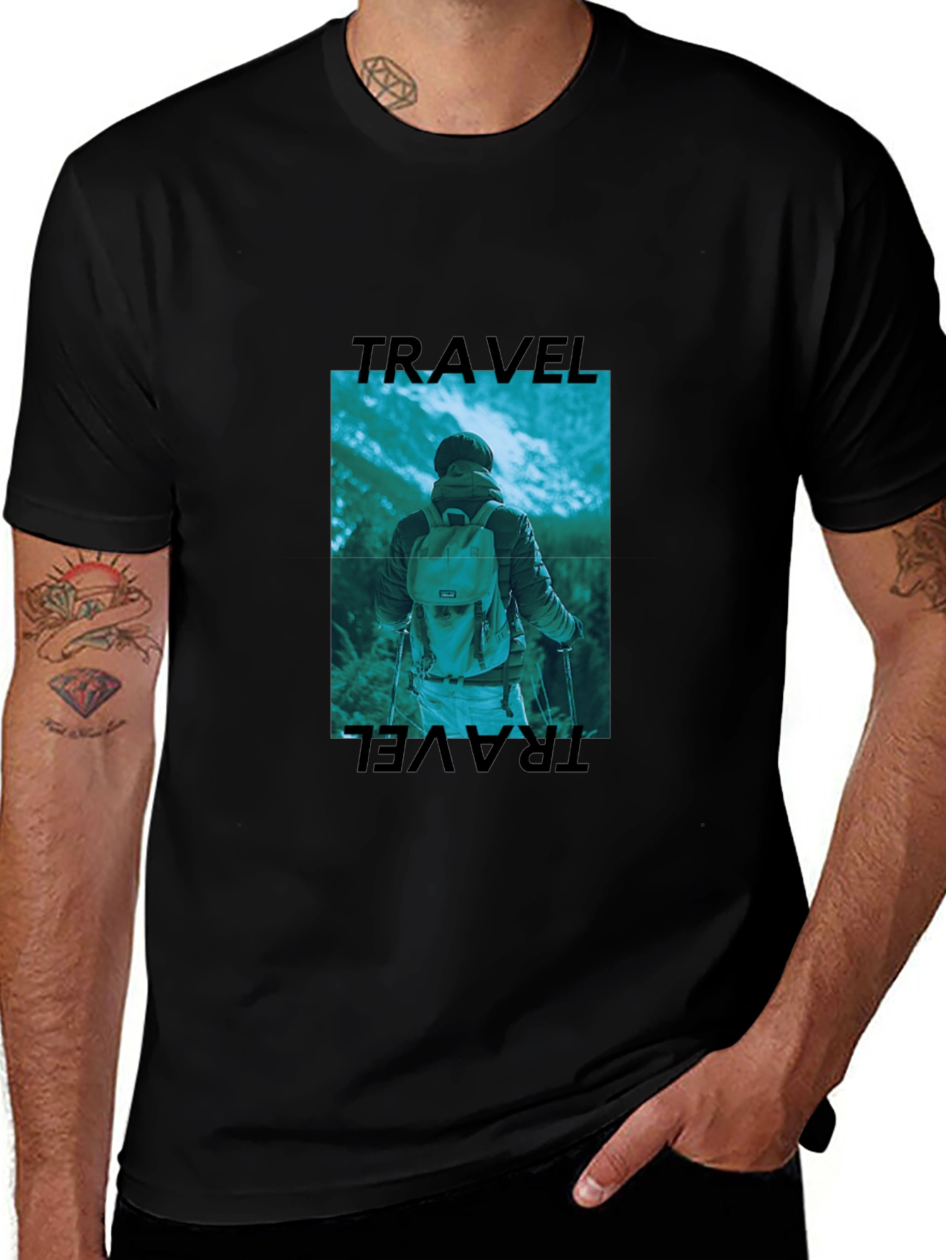 Travel Graphic Black T-Shirt