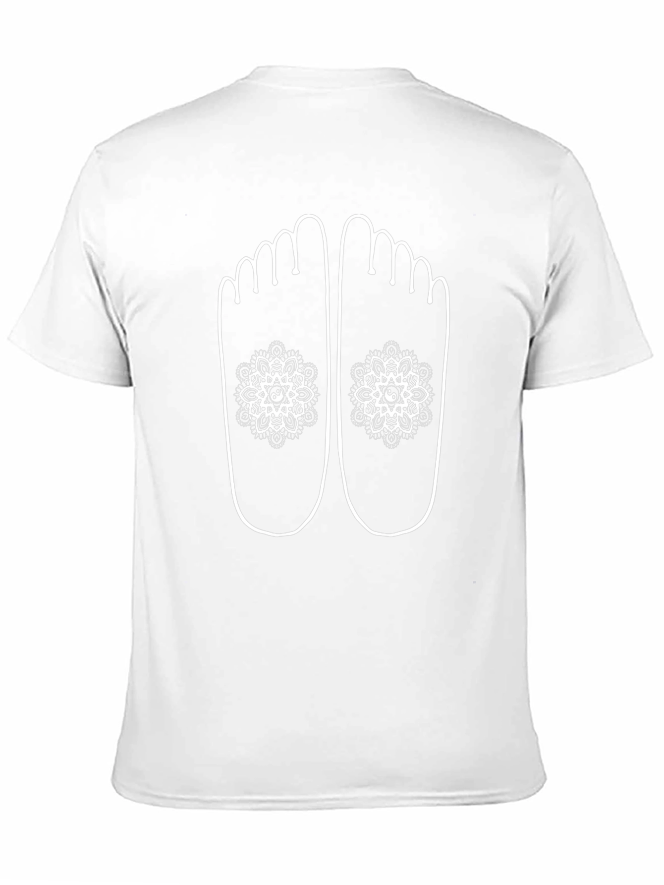 Barefoot Mandala Graphic Tee - Black Cotton Blend Casual