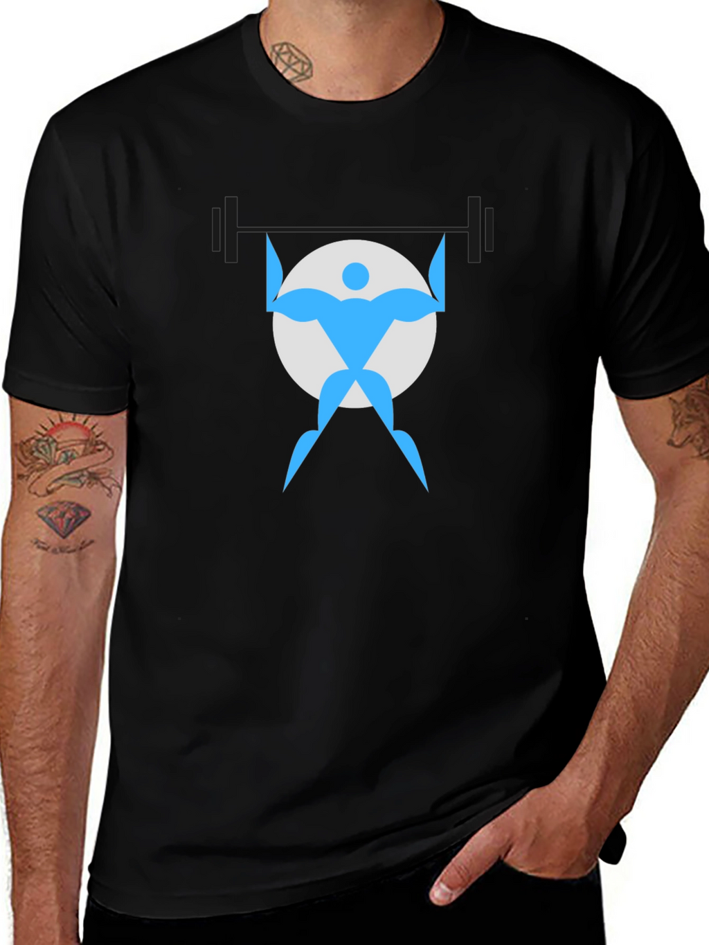 Weightlifter Graphic Black T-Shirt