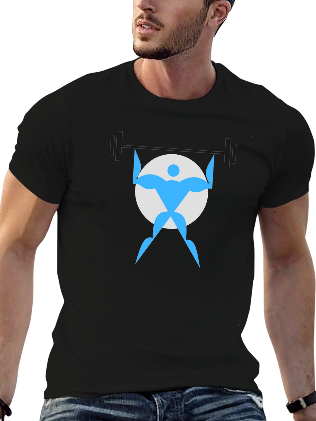 Weightlifter Graphic Black T-Shirt