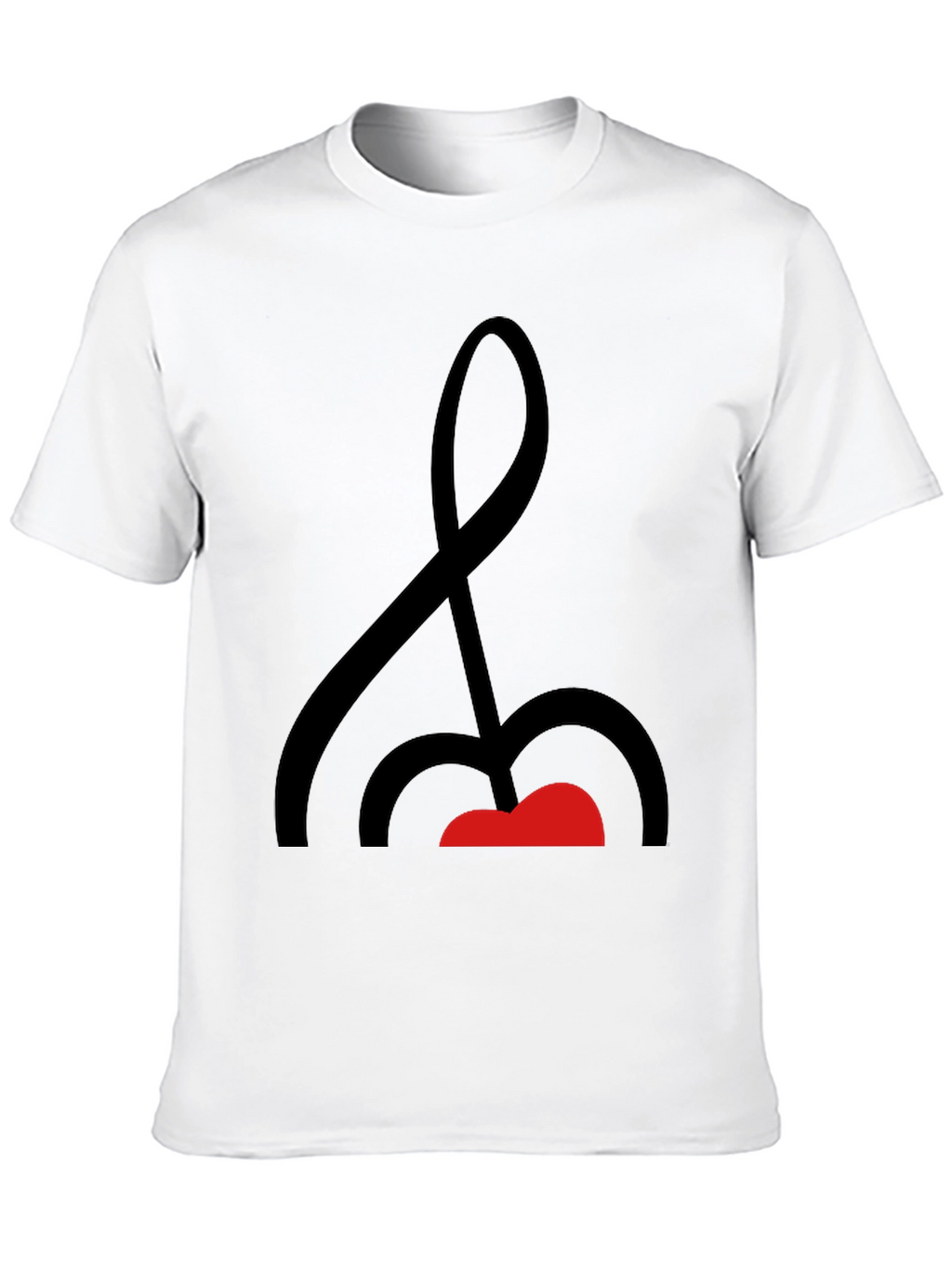 Abstract Music Note Graphic Tee - Black Cotton Shirt