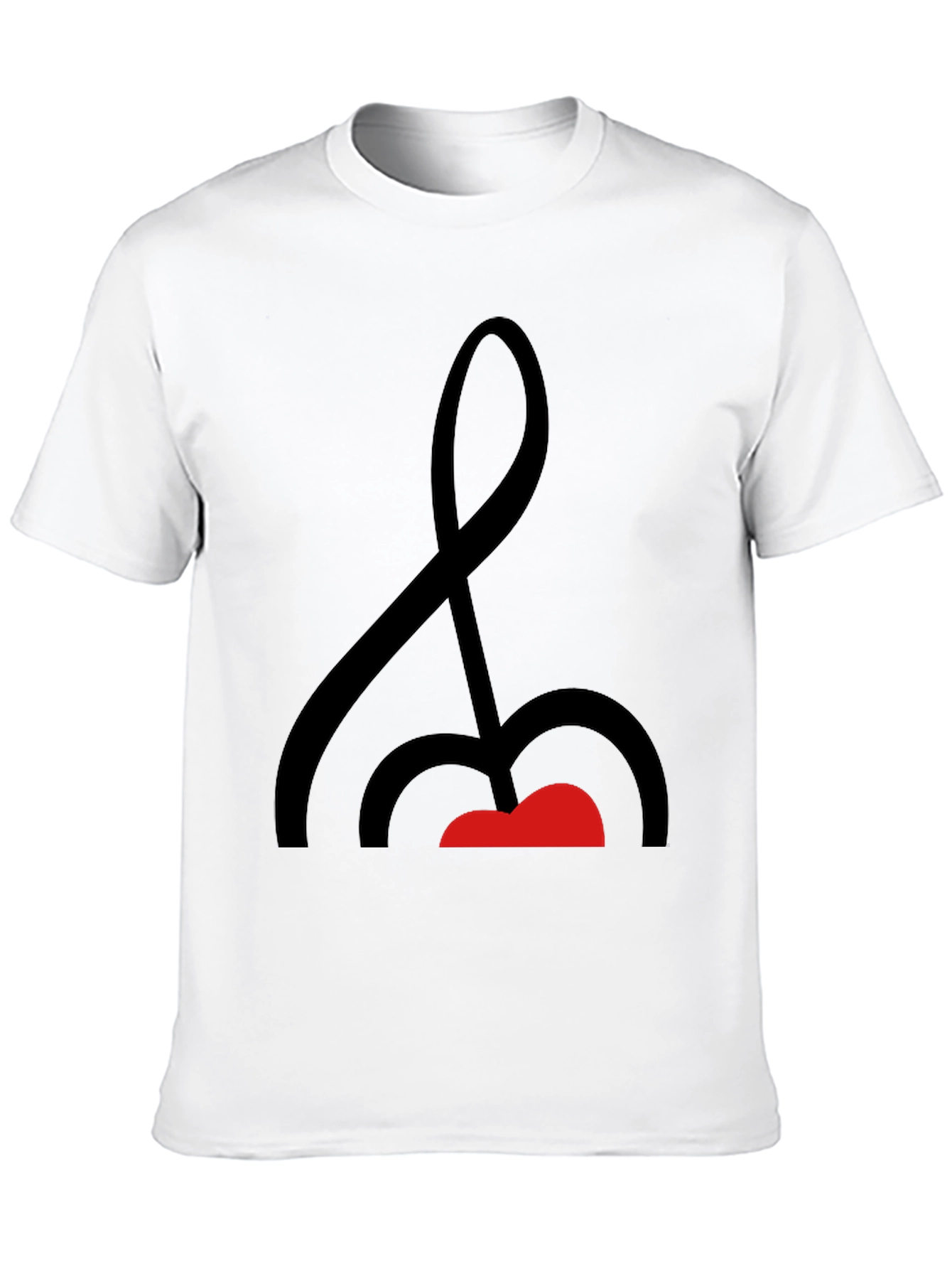 Abstract Music Note Graphic Tee - Black Cotton Shirt