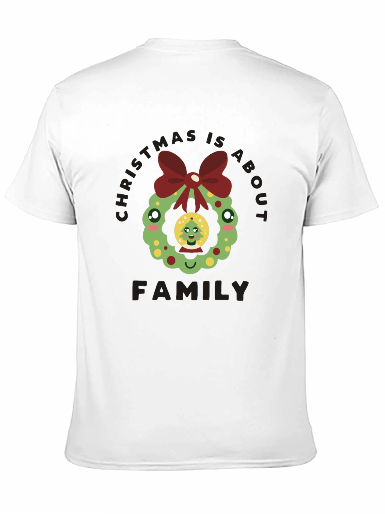 Christmas Is About Family T-Shirt Holiday Wreath