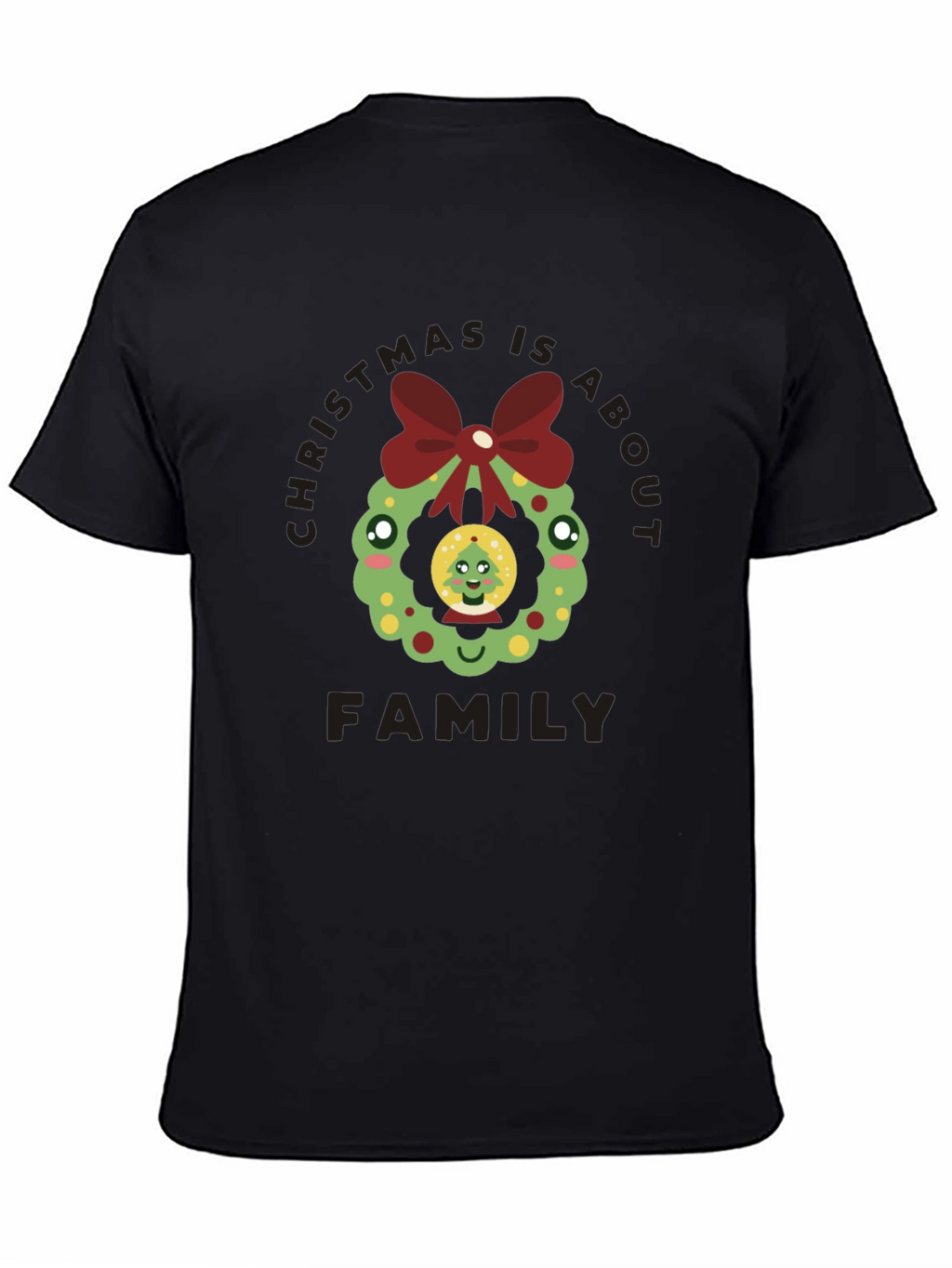 Christmas Is About Family T-Shirt Holiday Wreath