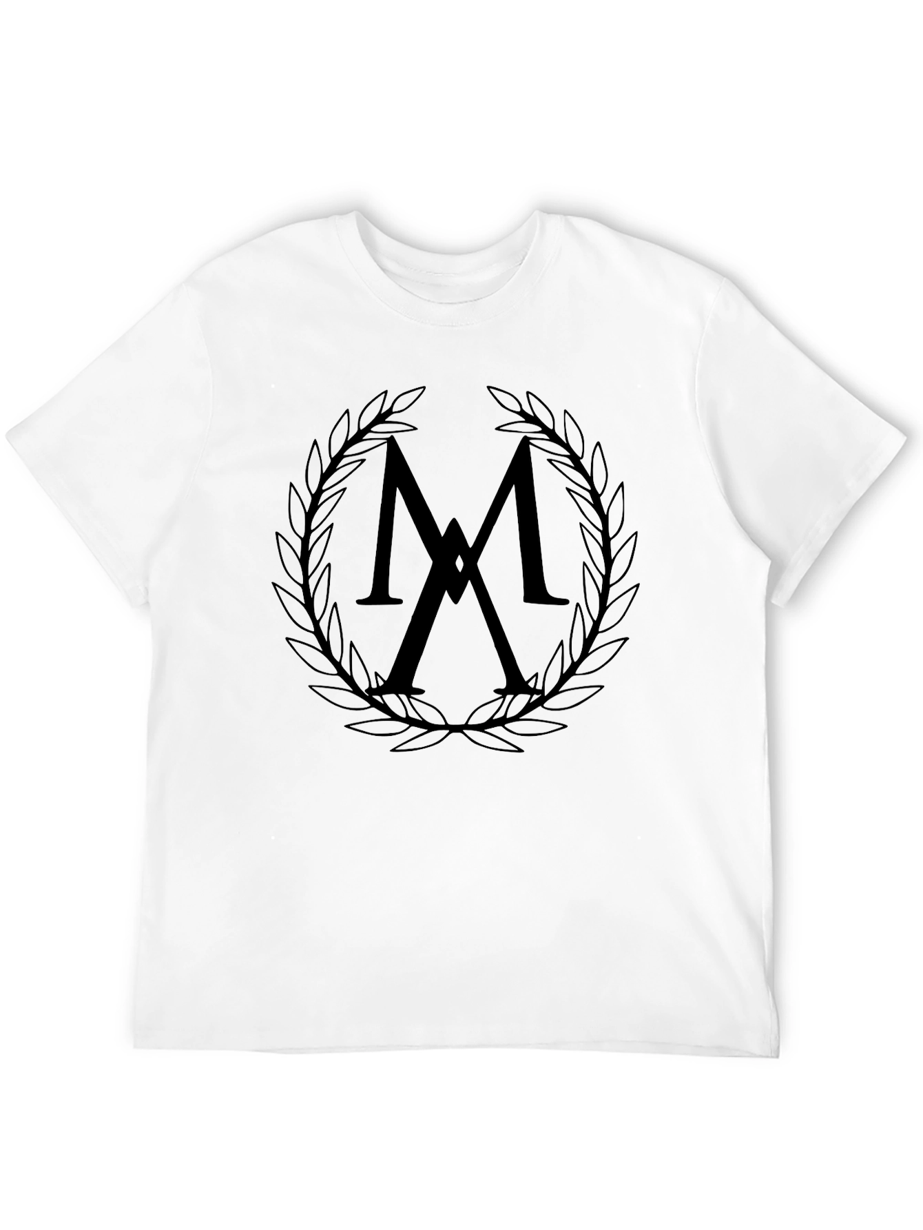 Stylish Black T-Shirt with Laurel Wreath Logo