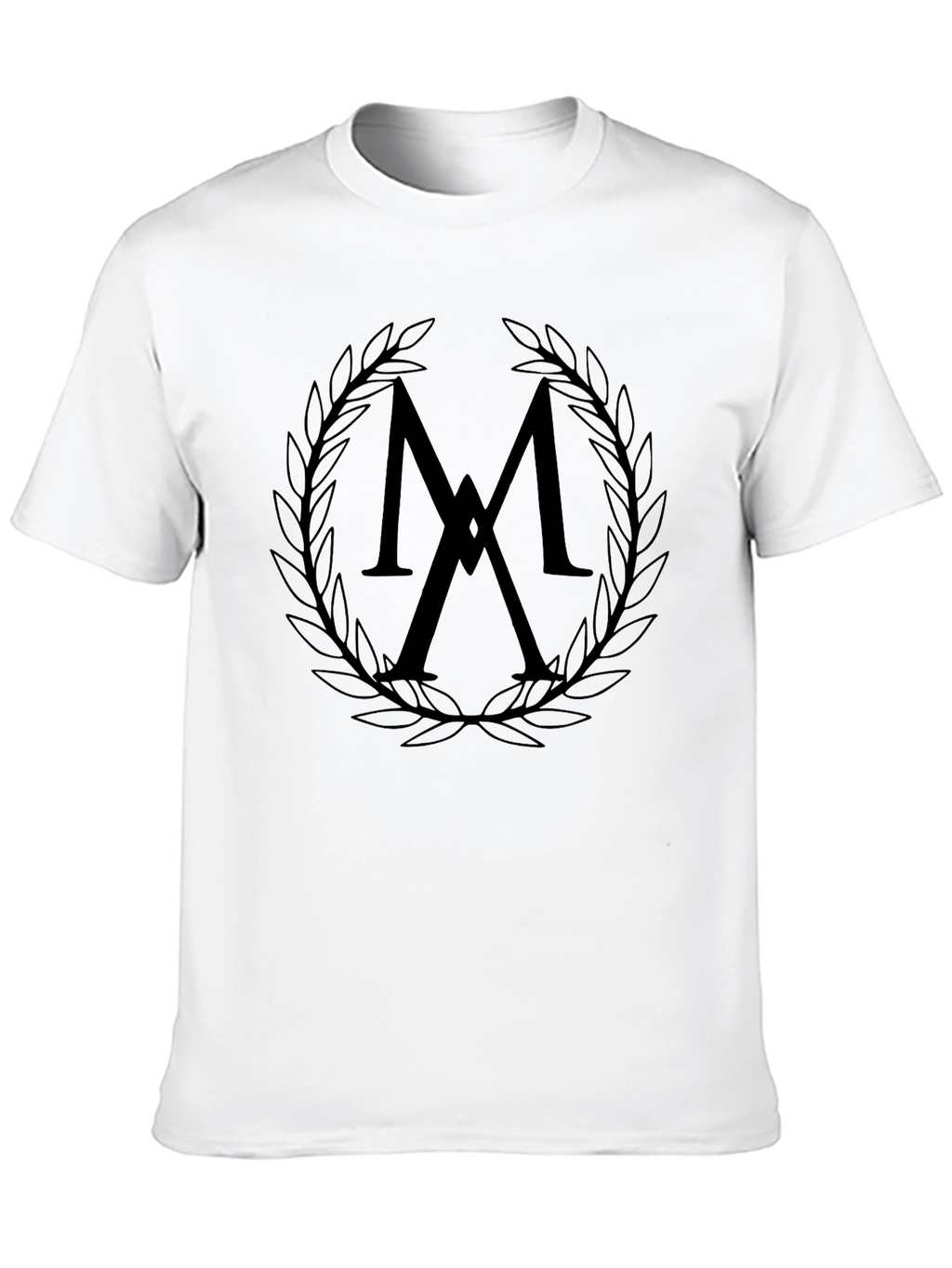 Stylish Black T-Shirt with Laurel Wreath Logo