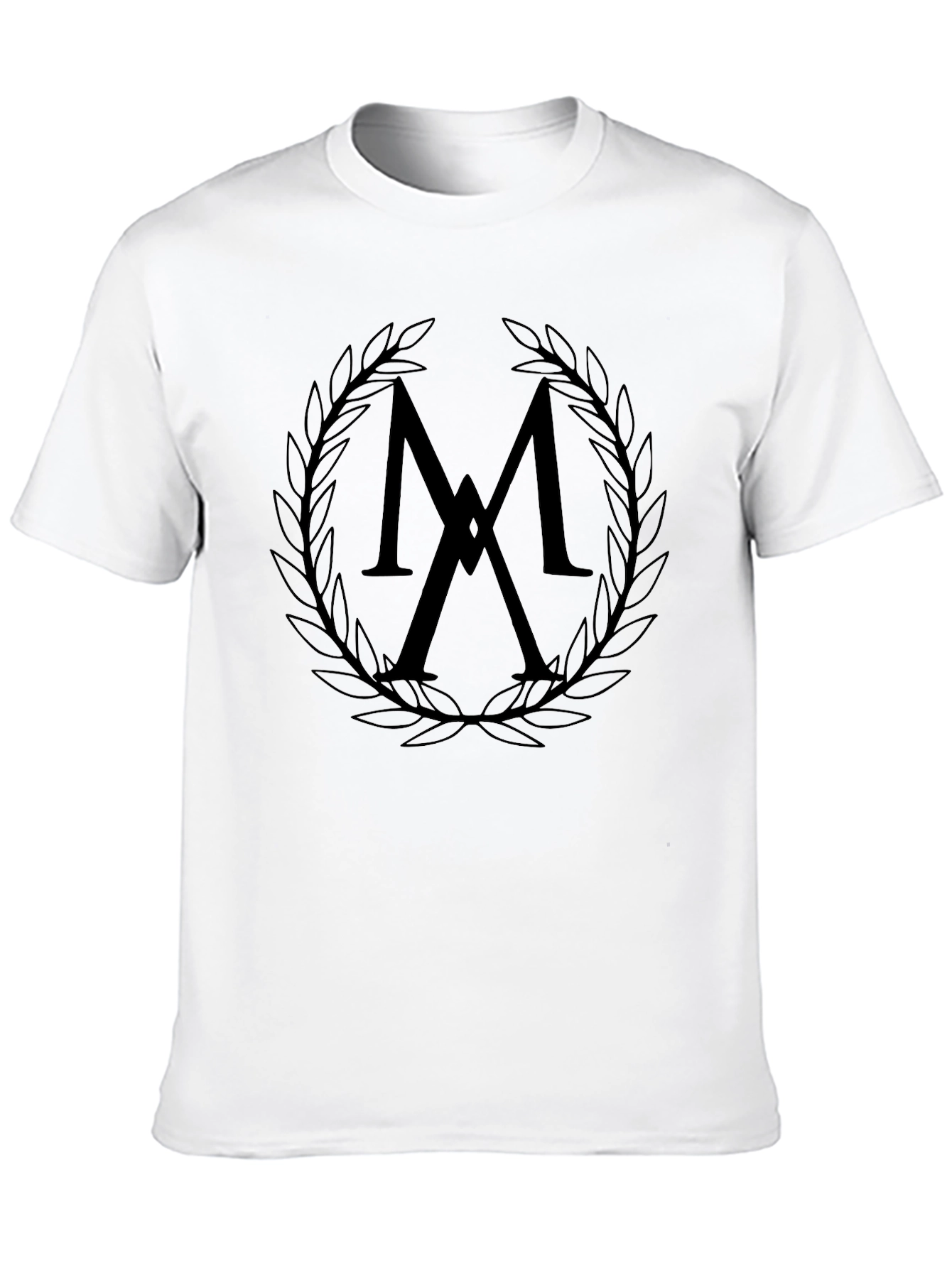 Stylish Black T-Shirt with Laurel Wreath Logo