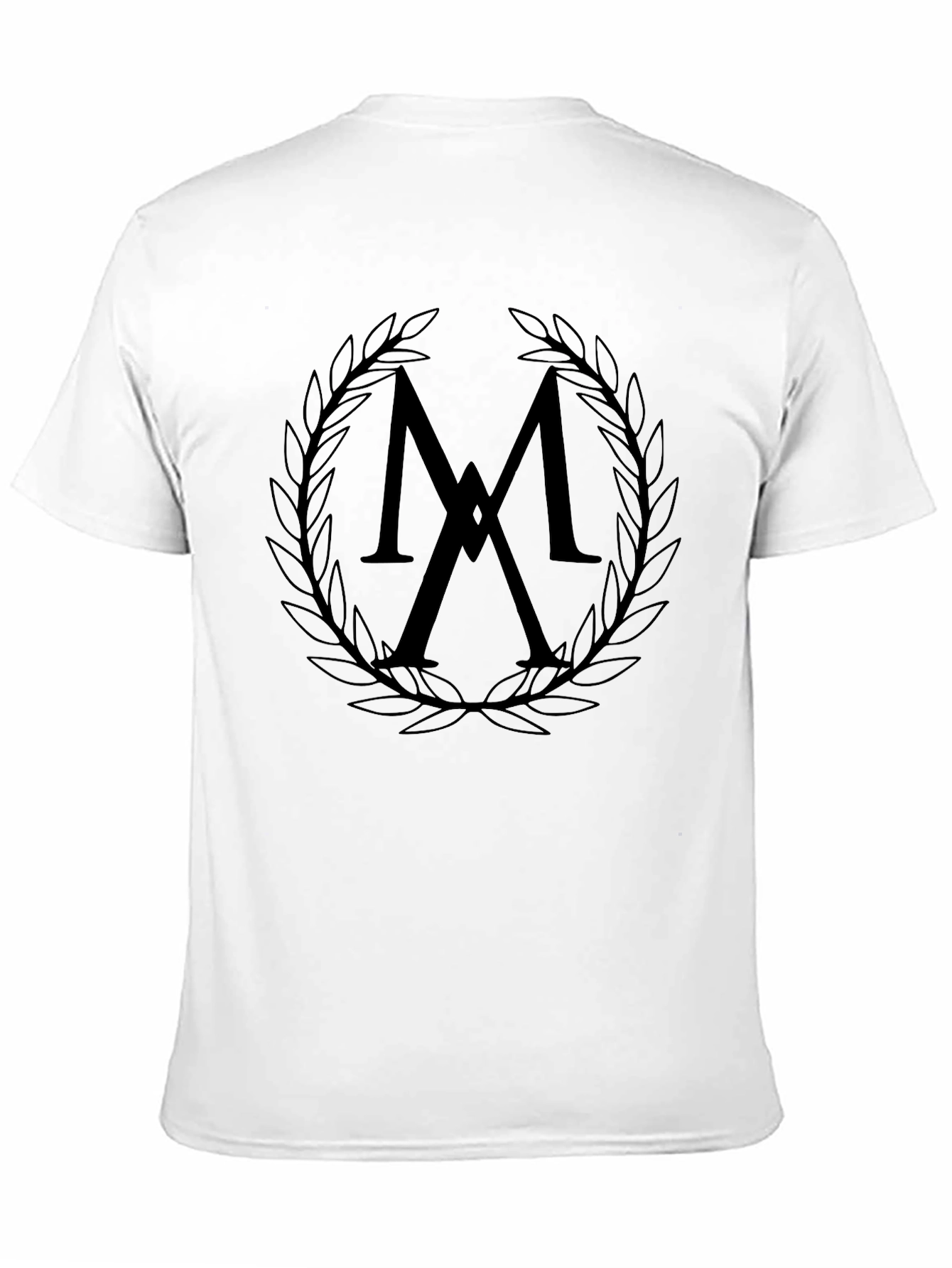 Stylish Black T-Shirt with Laurel Wreath Logo