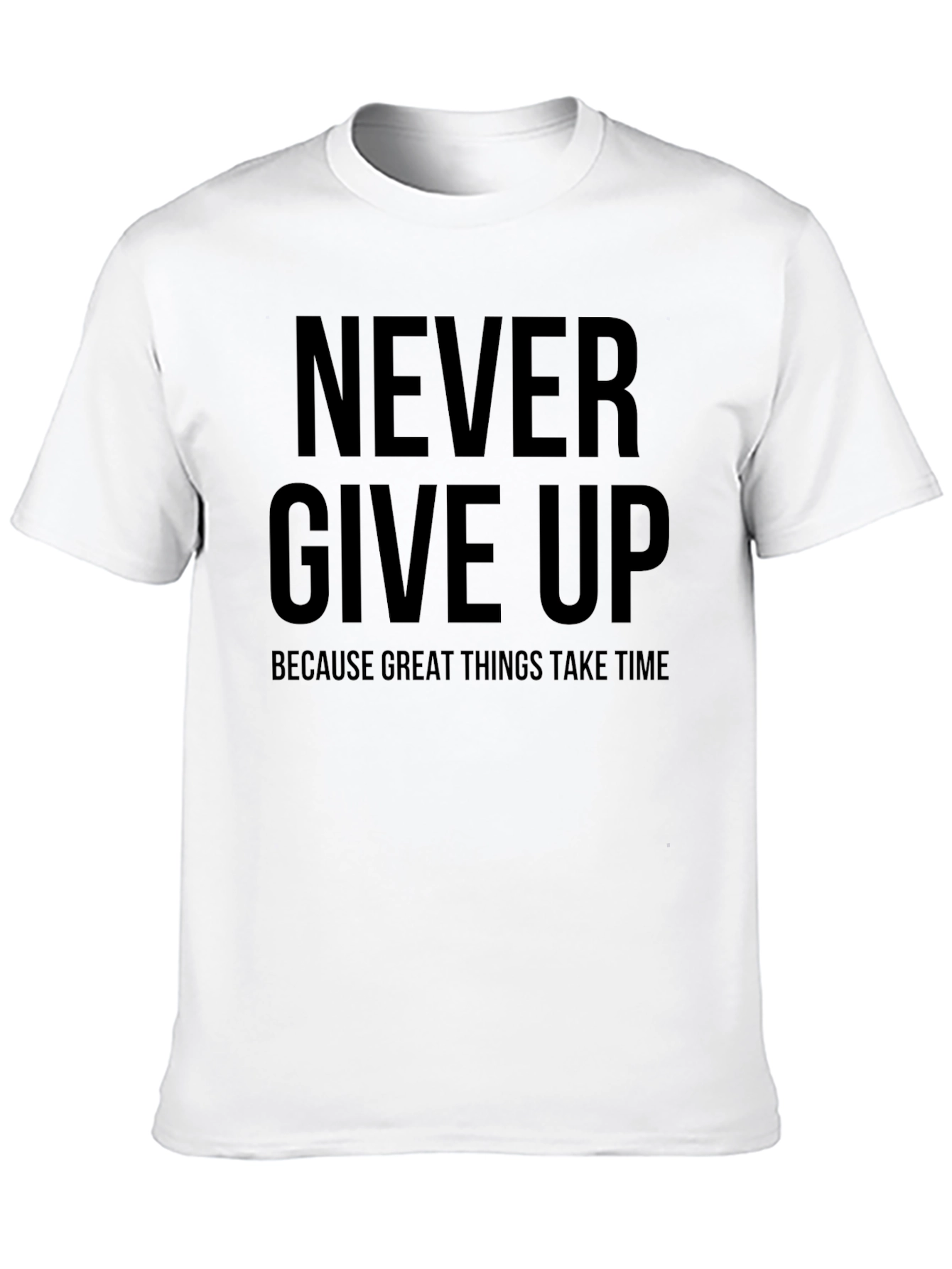 Inspirational Never Give Up Black T-Shirt