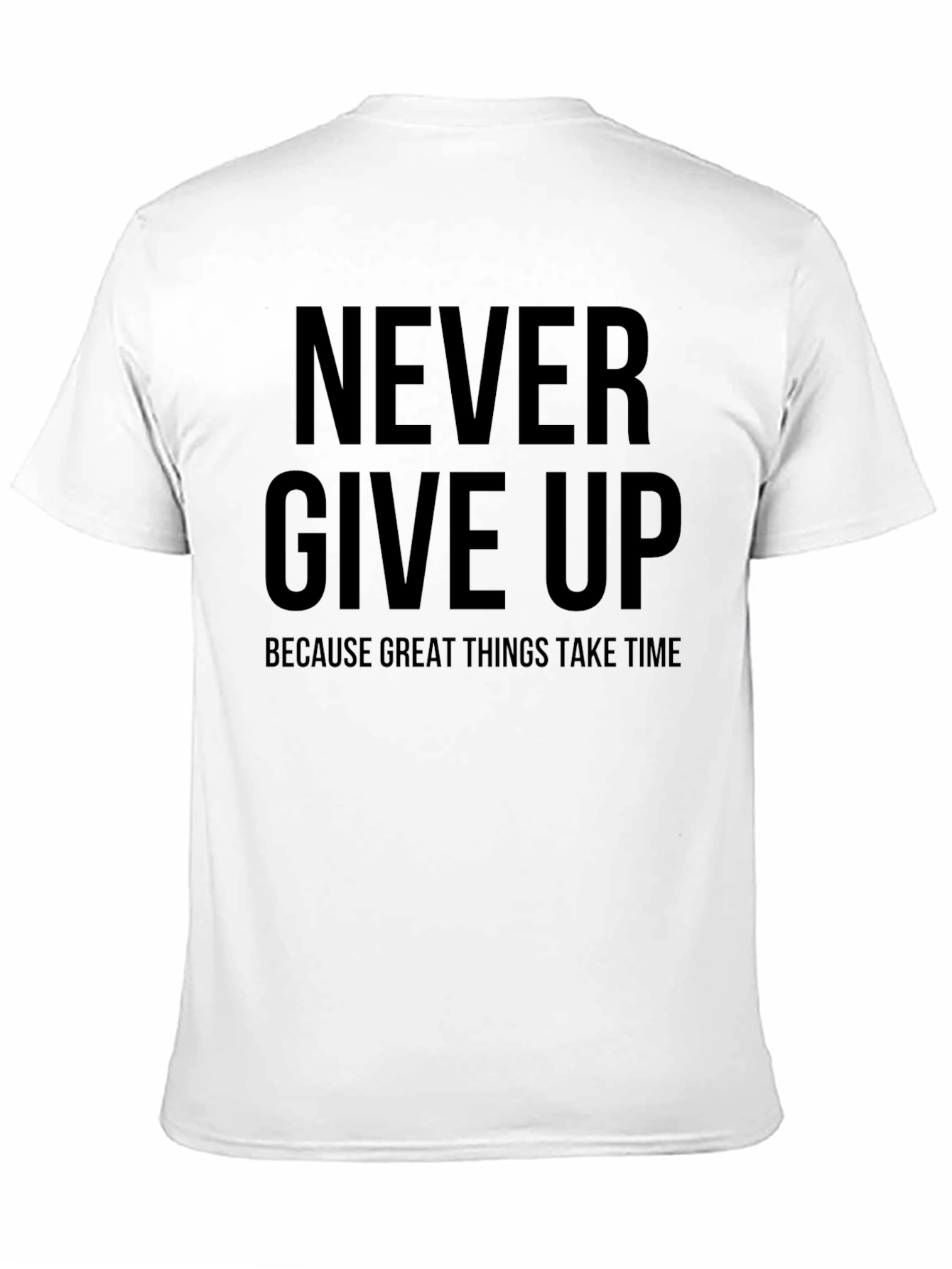 Inspirational Never Give Up Black T-Shirt