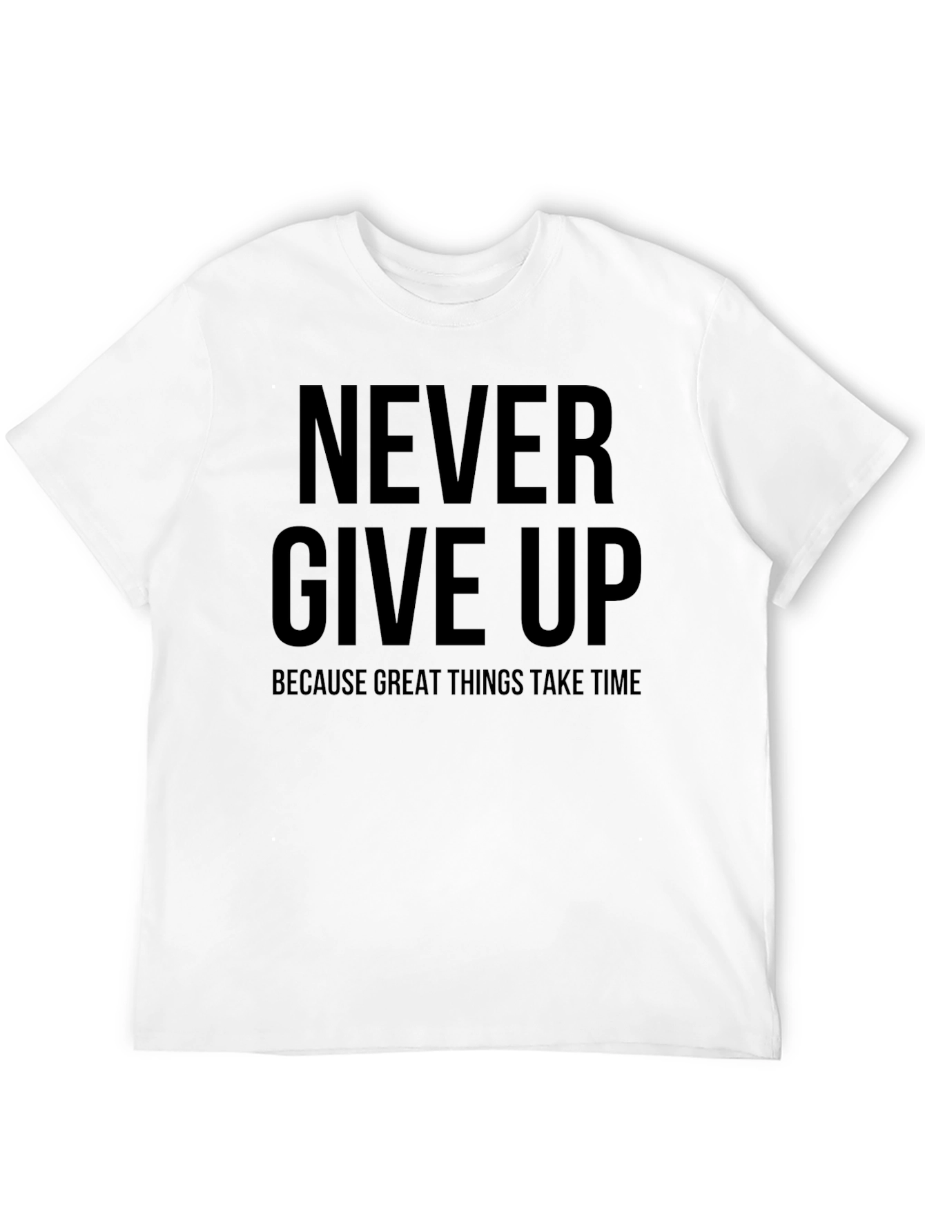 Inspirational Never Give Up Black T-Shirt