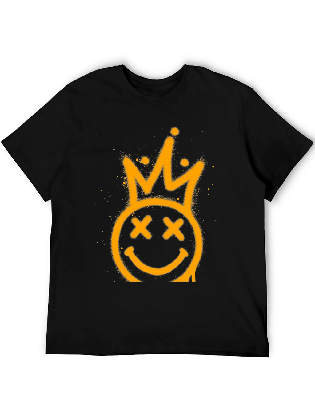 Crown Smiley Face Black Graphic Tee
