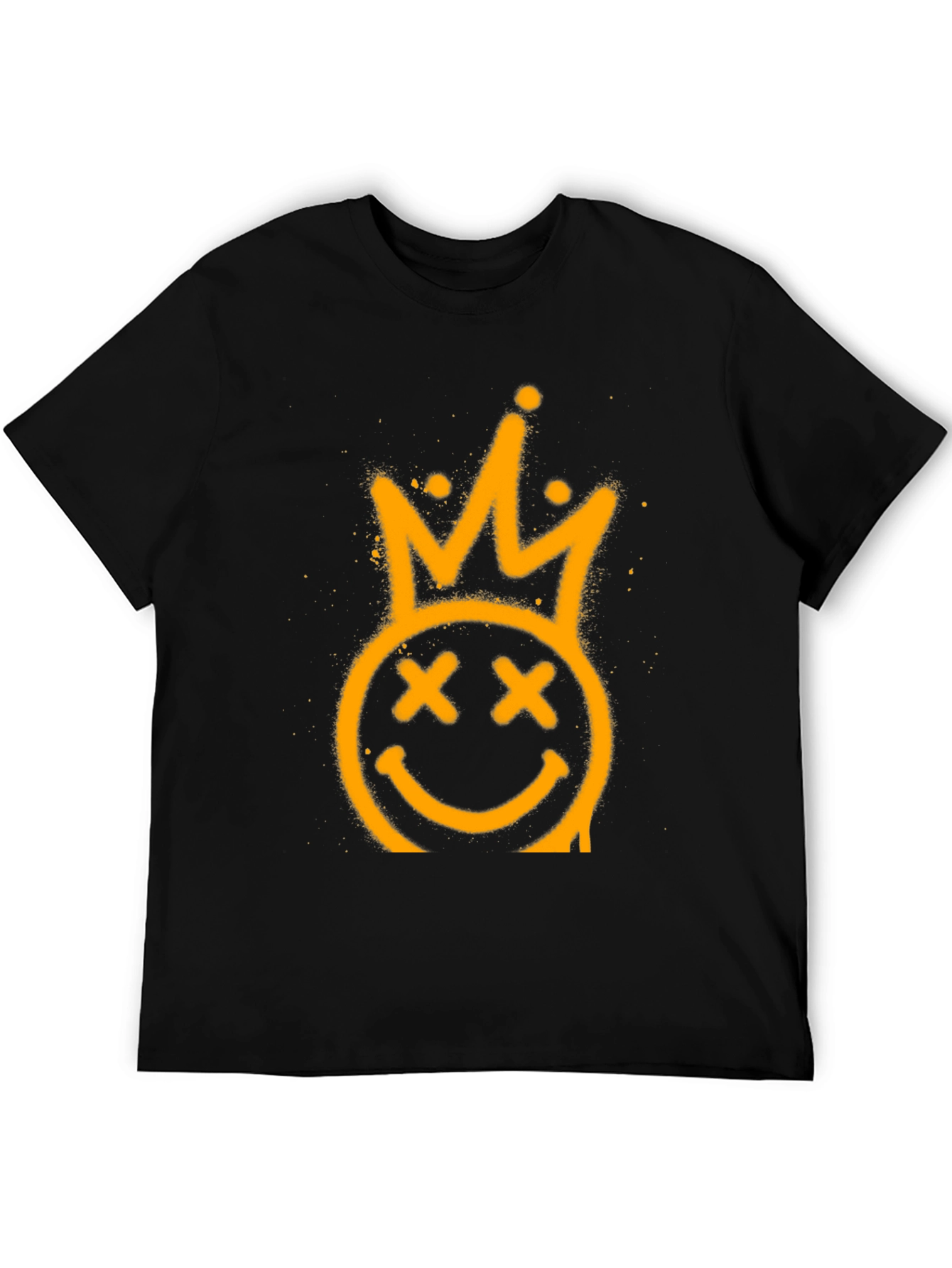 Crown Smiley Face Black Graphic Tee
