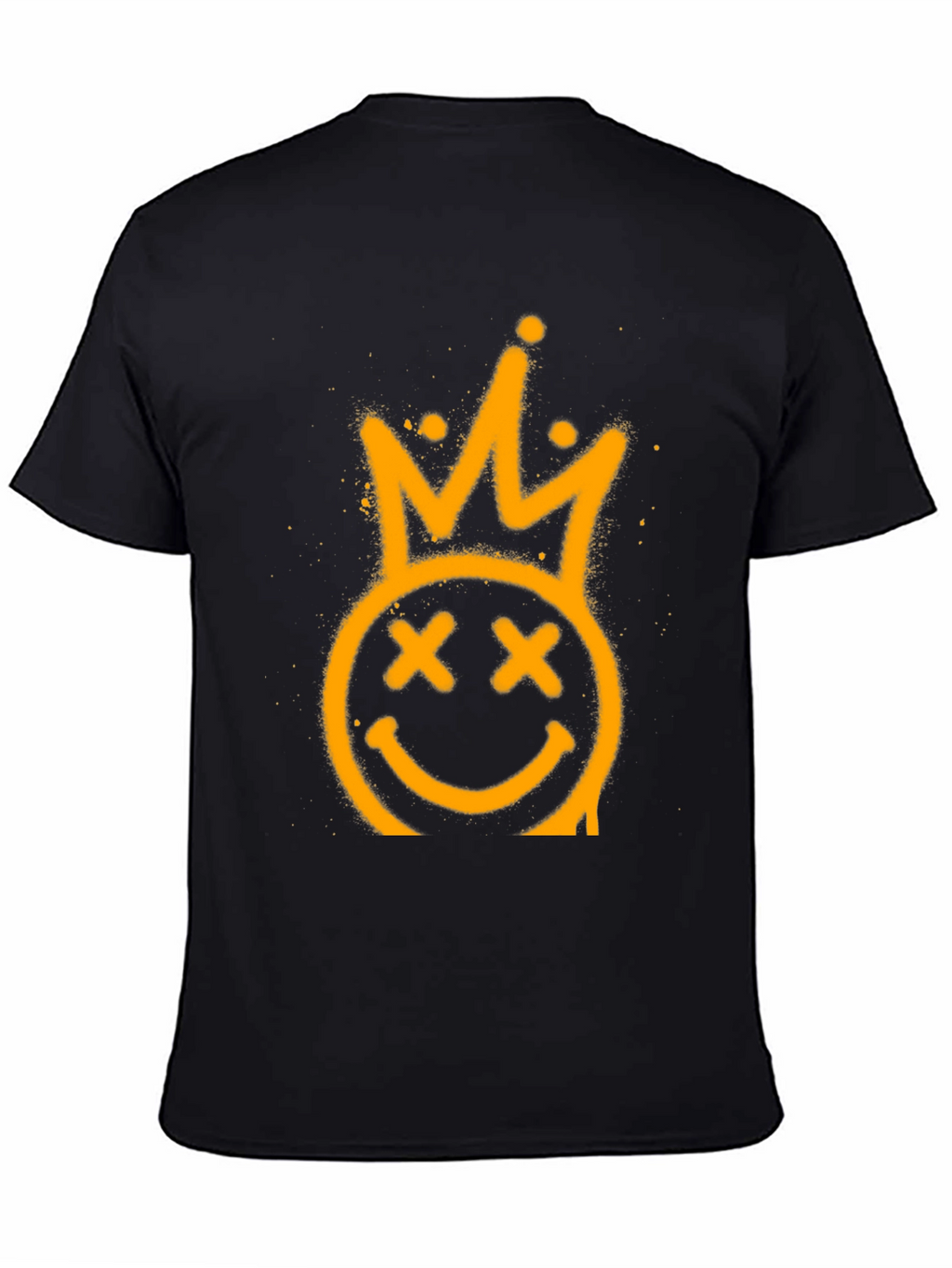 Crown Smiley Face Black Graphic Tee