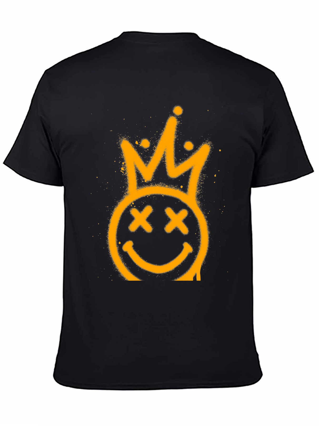 Crown Smiley Face Black Graphic Tee