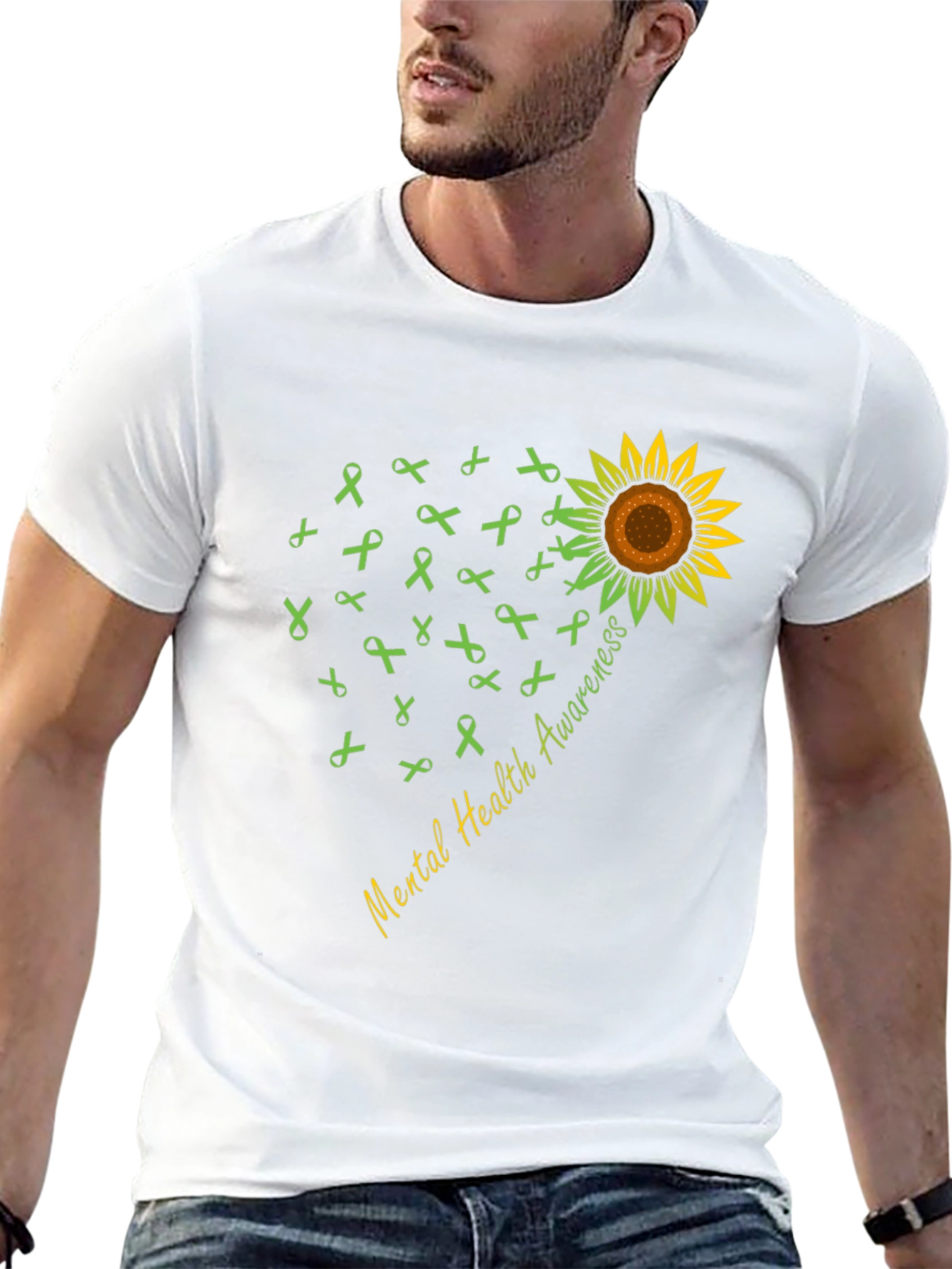 Mental Health Awareness Sunflower Ribbon T-Shirt
