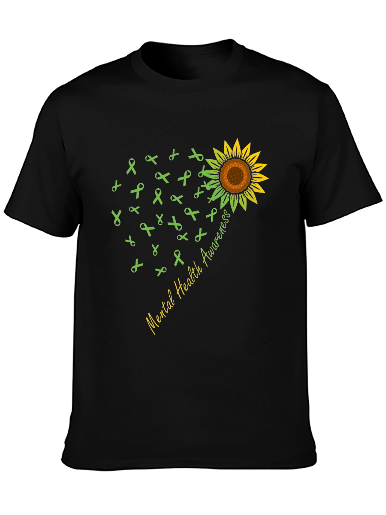 Mental Health Awareness Sunflower Ribbon T-Shirt