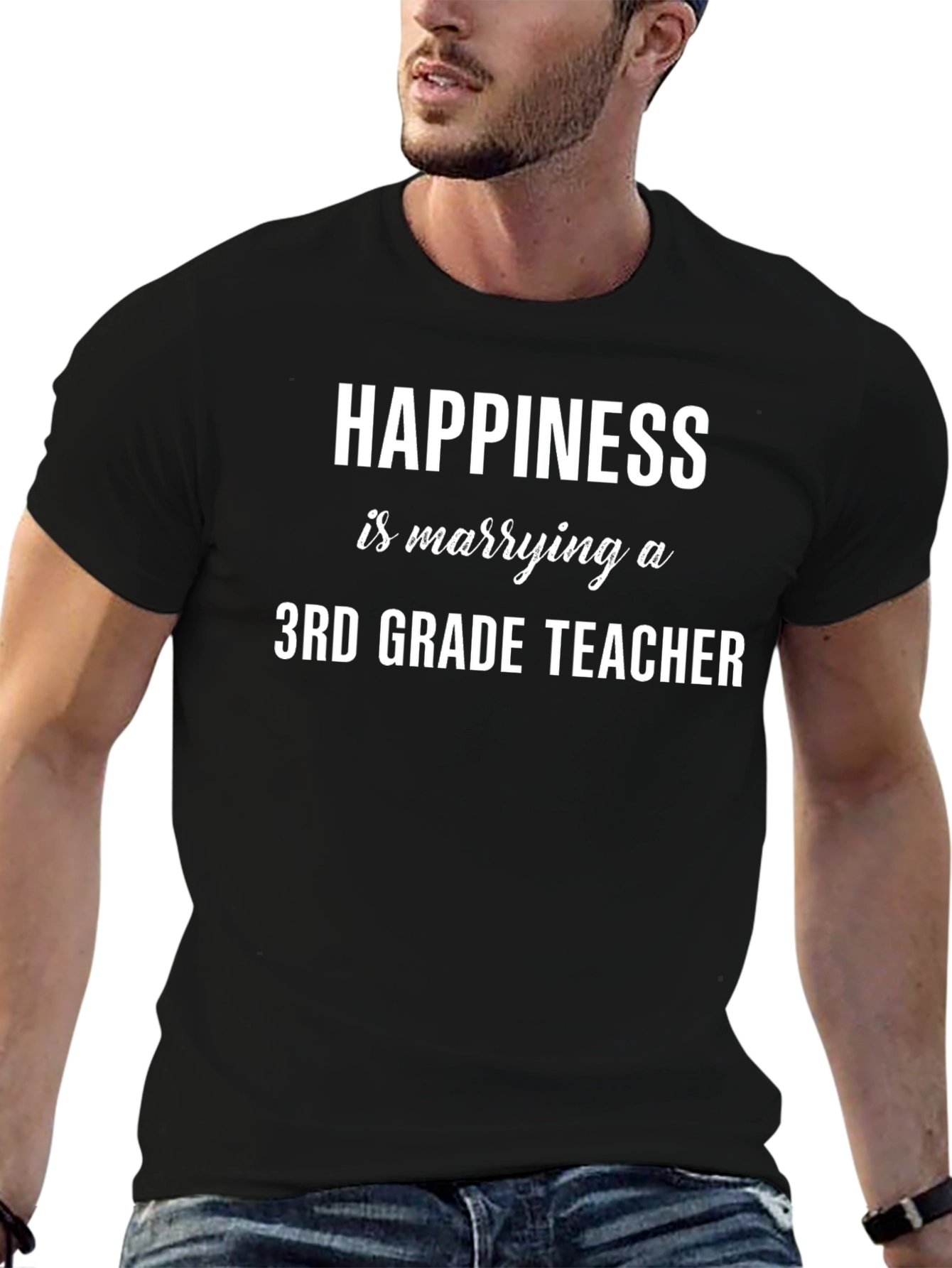 Happiness is Marrying a 3rd Grade Teacher T-Shirt