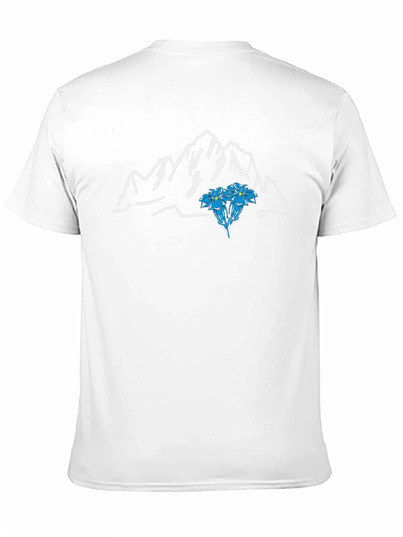 Mountain & Flower Graphic T-Shirt - Black