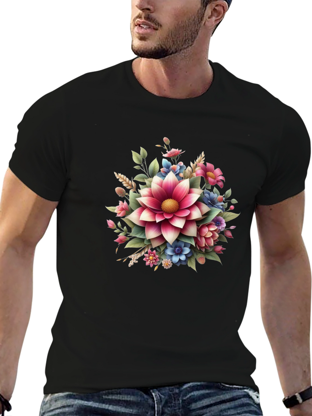 Floral Graphic Tee - Bold Blossom Design