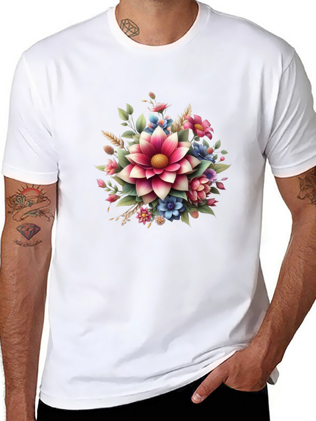 Floral Graphic Tee - Bold Blossom Design