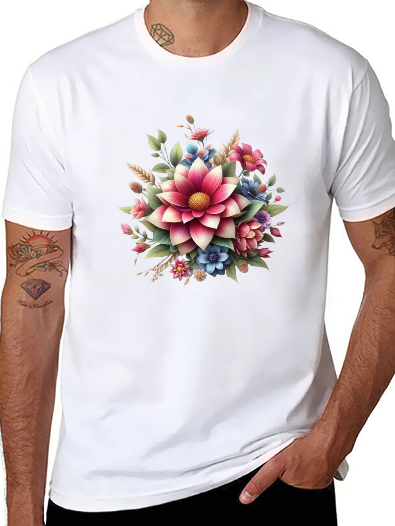 Floral Graphic Tee - Bold Blossom Design