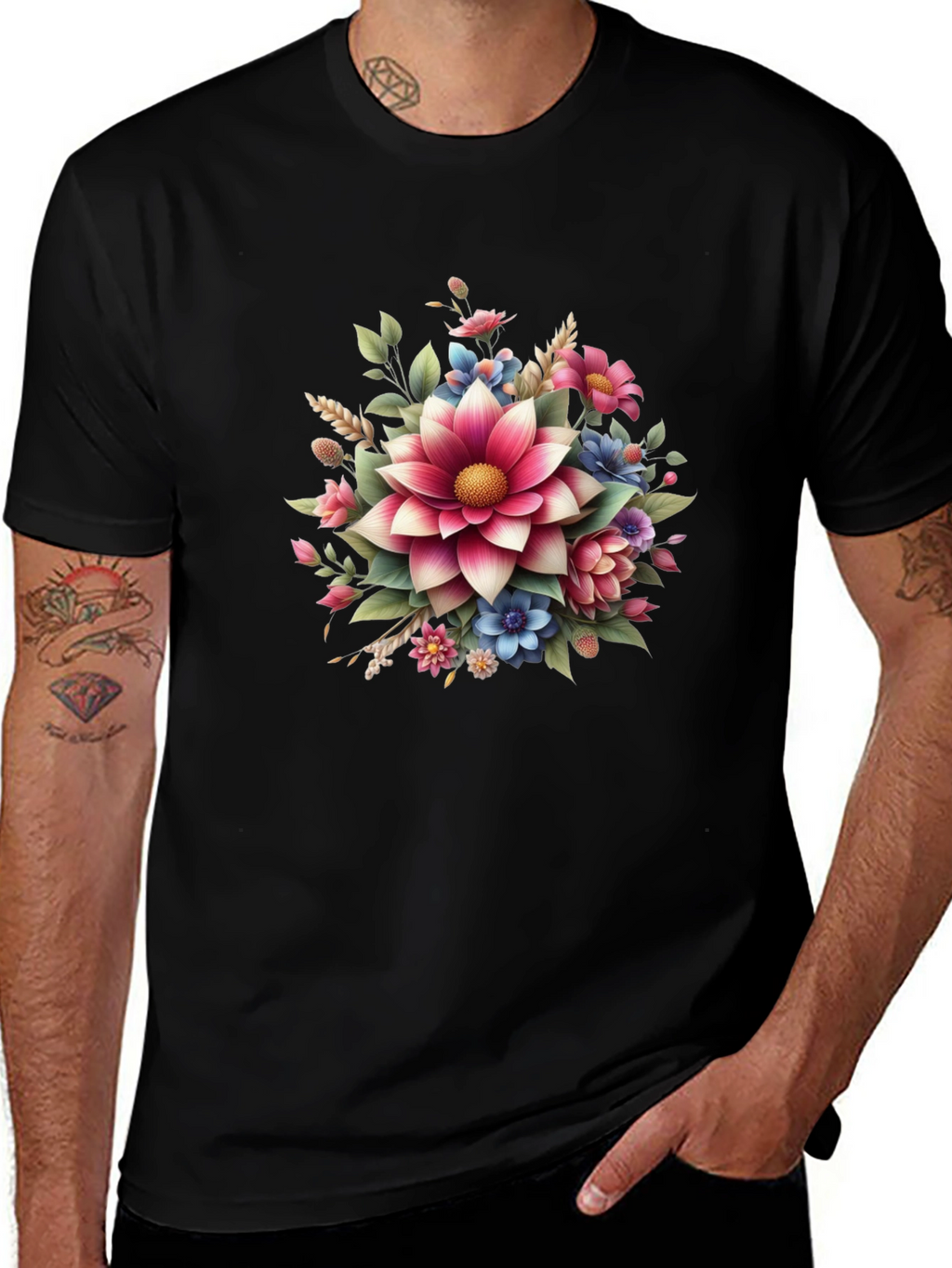 Floral Graphic Tee - Bold Blossom Design