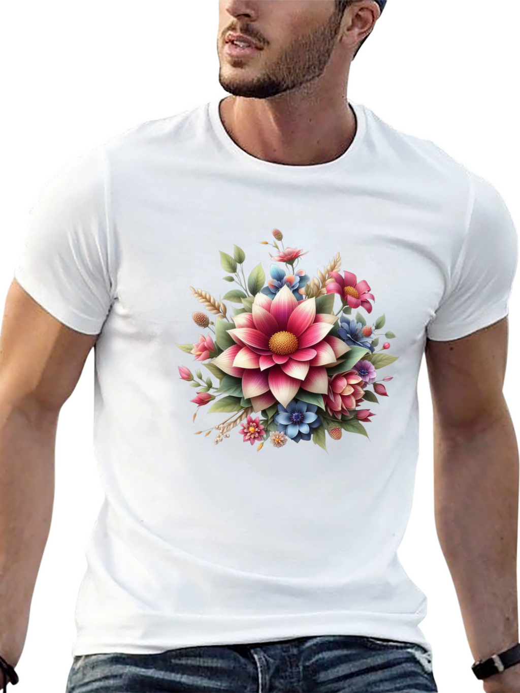 Floral Graphic Tee - Bold Blossom Design