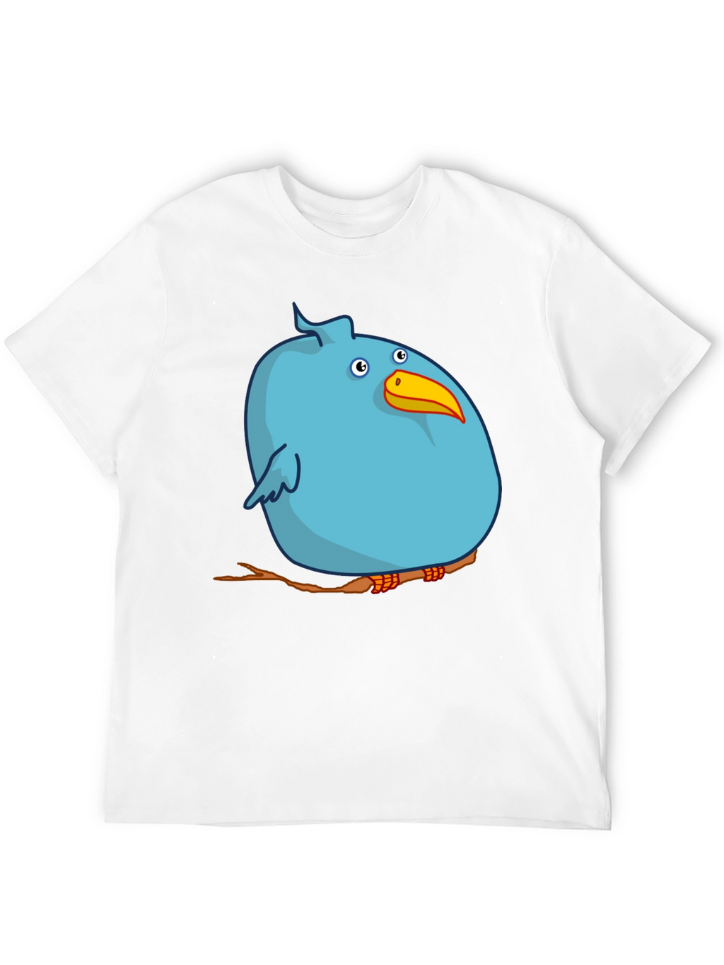 Cartoon Bird on Branch Graphic T-Shirt