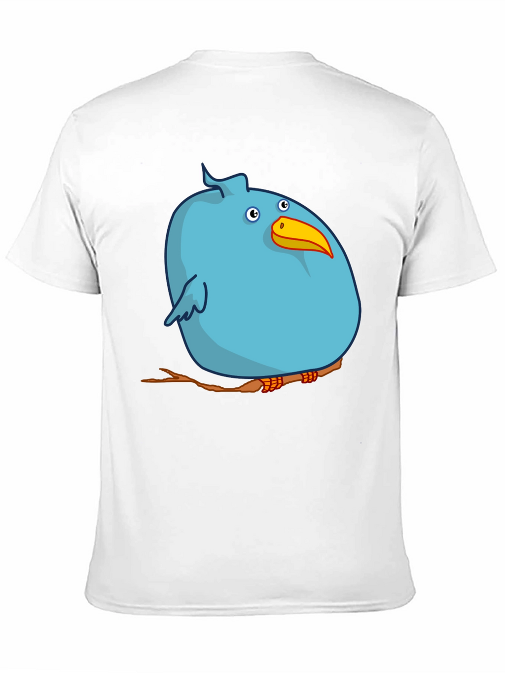 Cartoon Bird on Branch Graphic T-Shirt