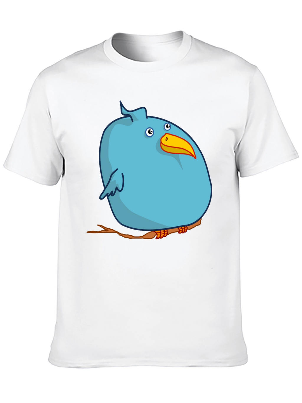 Cartoon Bird on Branch Graphic T-Shirt