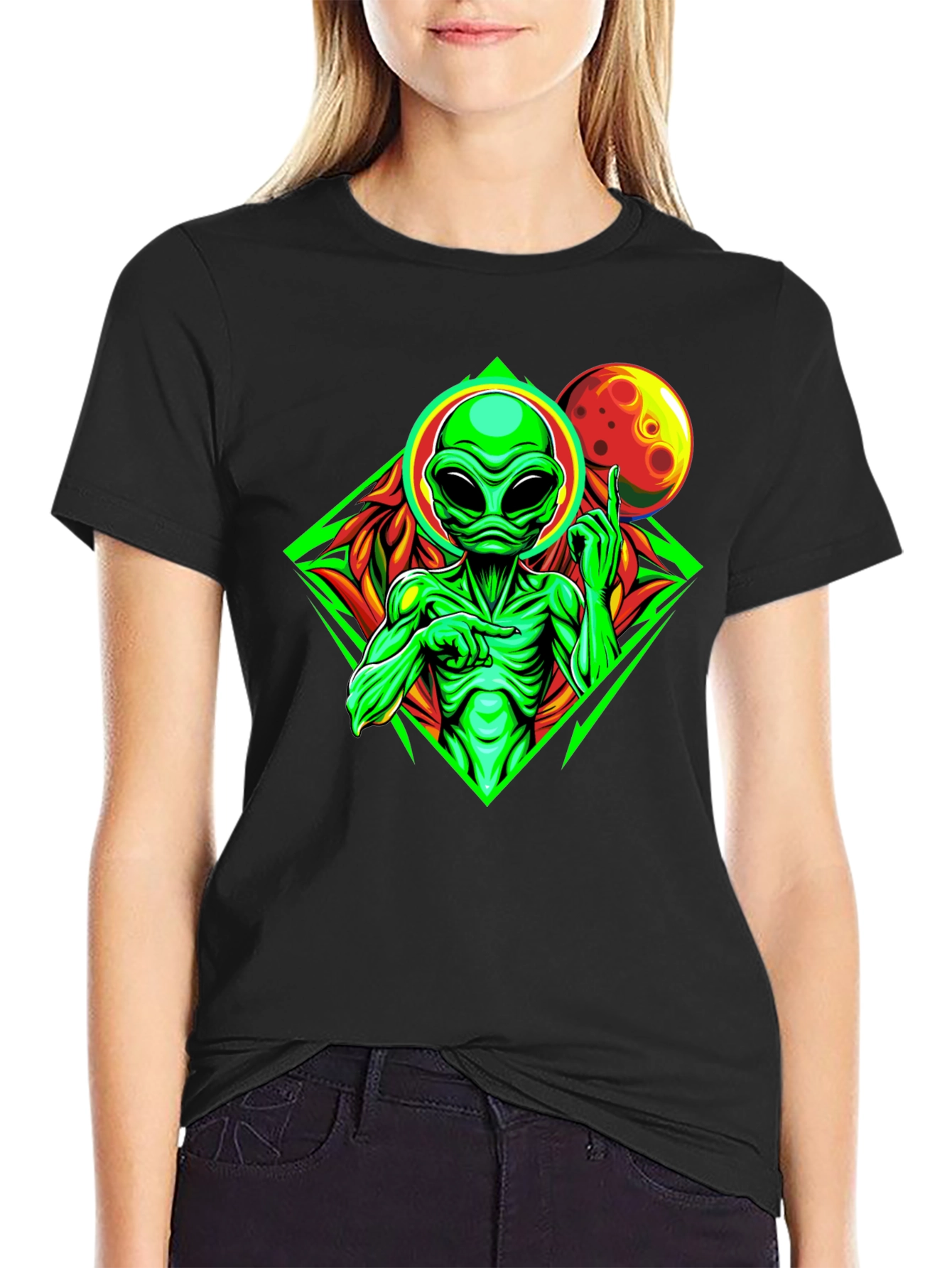 Alien Graphic Print T-Shirt