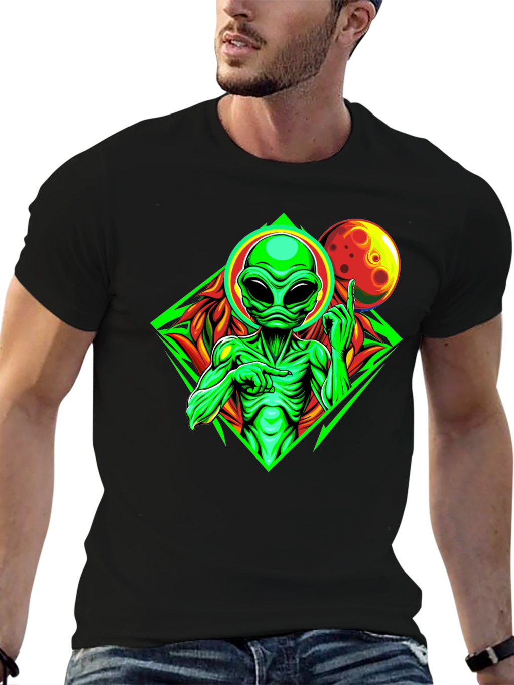 Alien Graphic Print T-Shirt