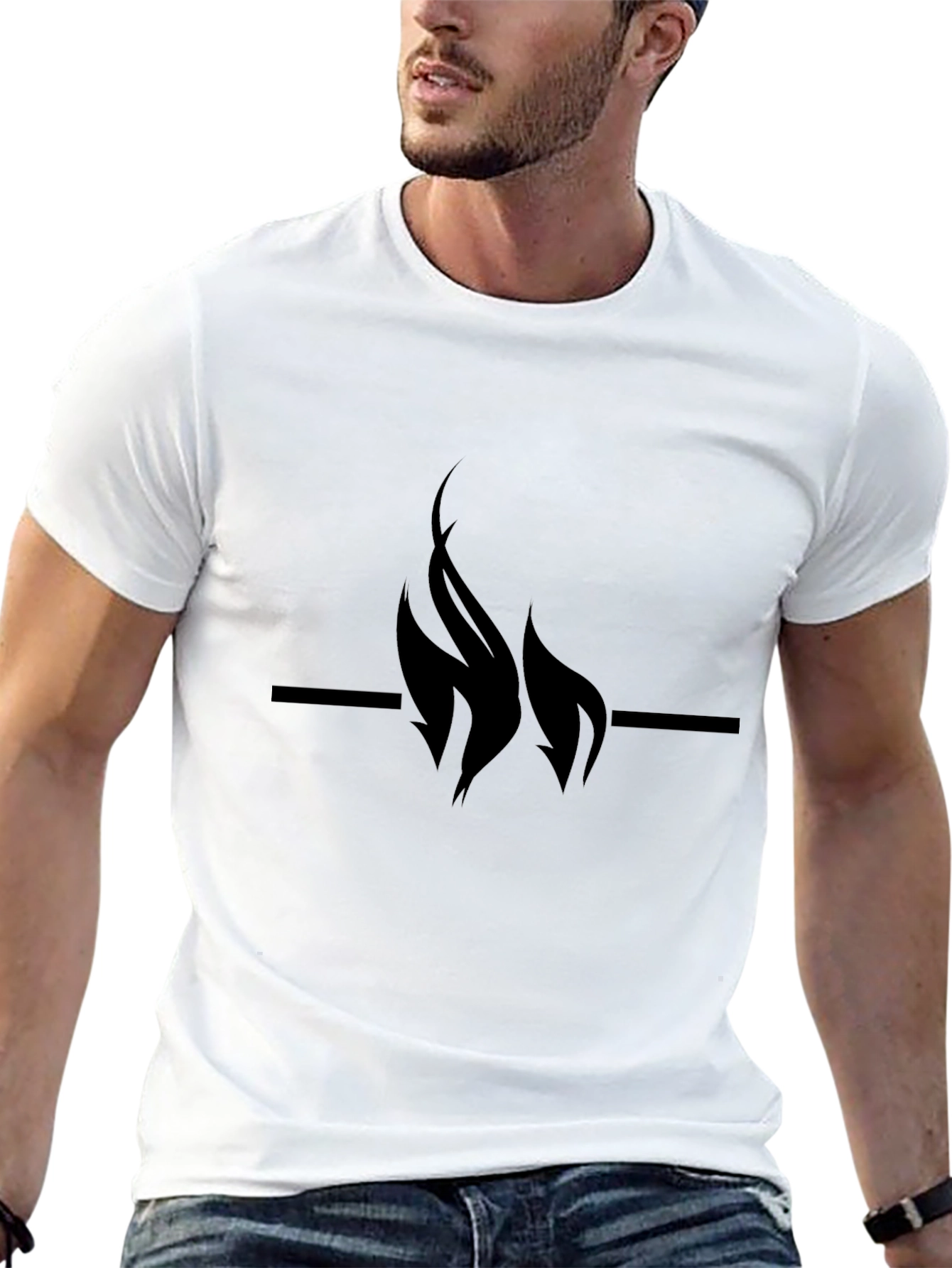 Flame Graphic Black Tee