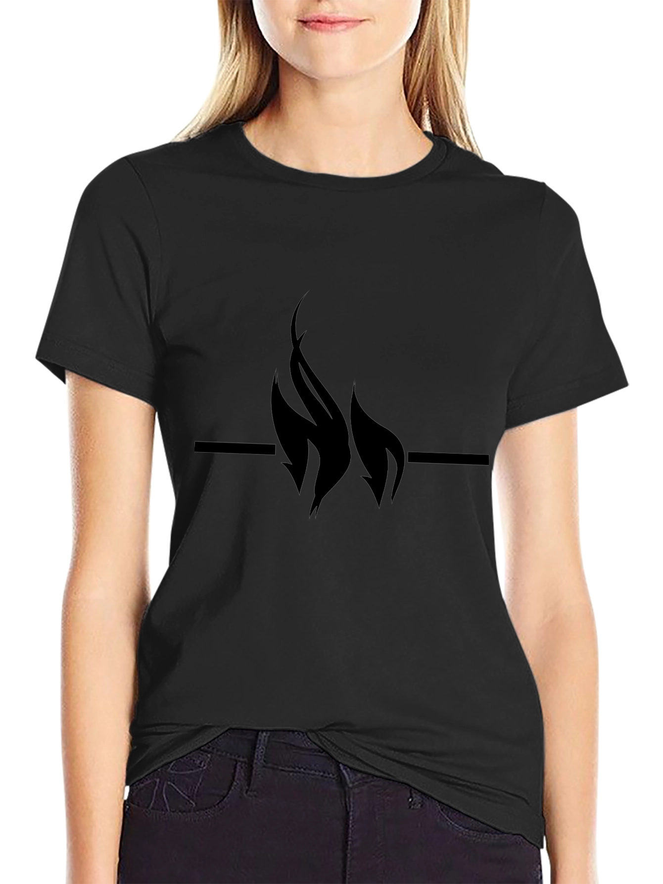 Flame Graphic Black Tee