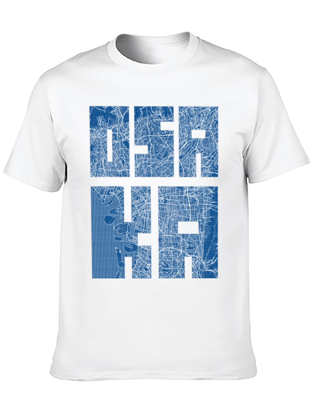 Osaka City Map Blueprint Design Graphic T-Shirt