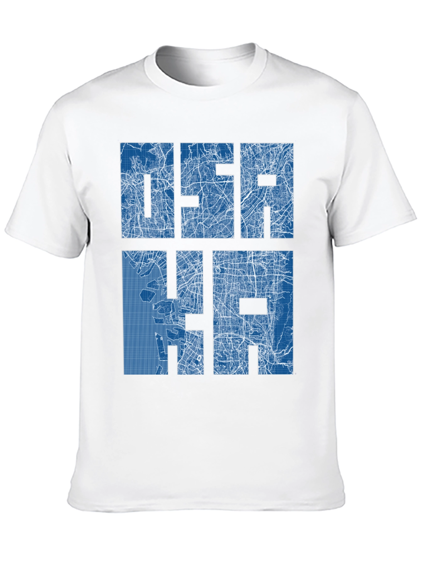 Osaka City Map Blueprint Design Graphic T-Shirt