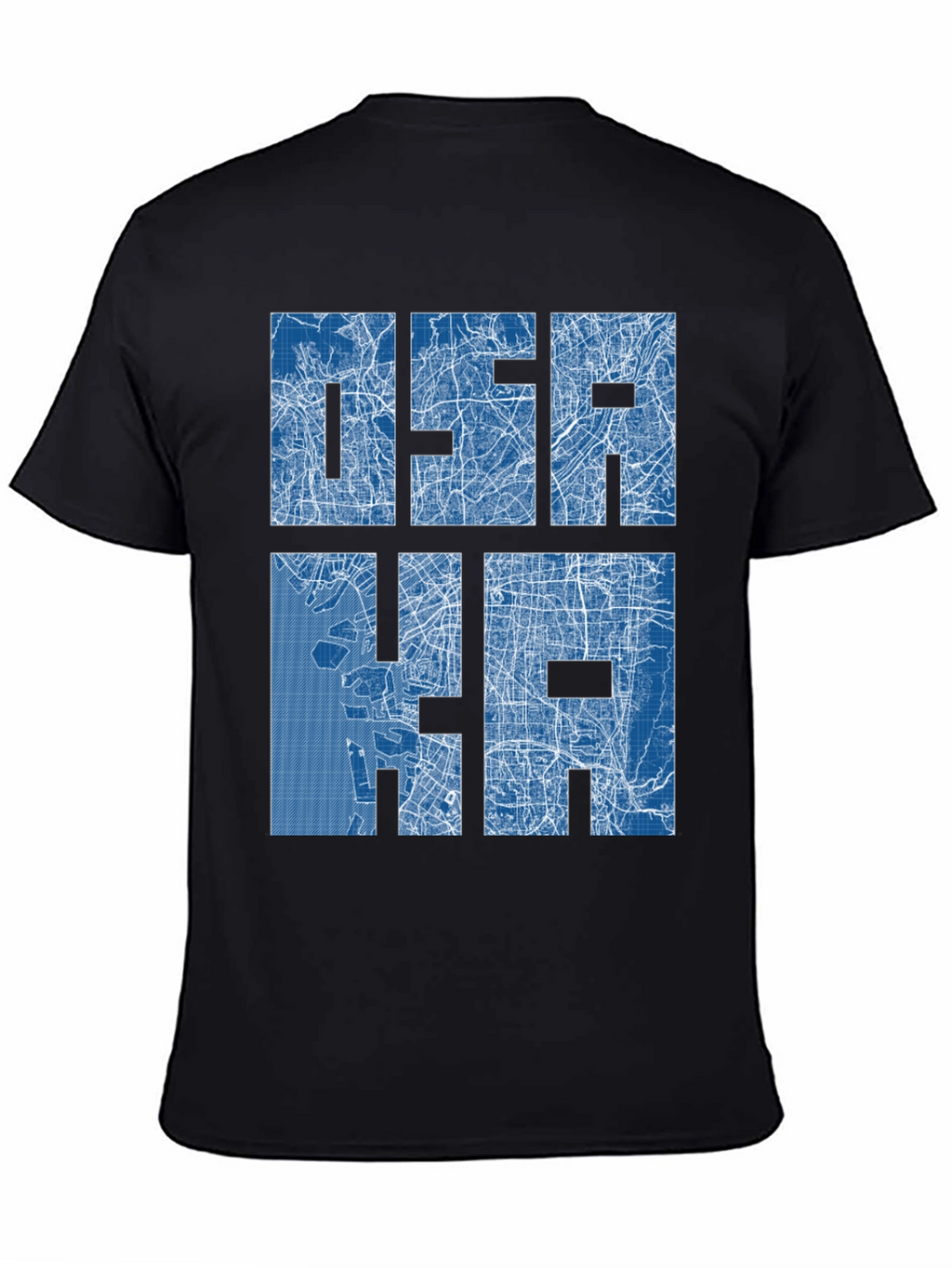 Osaka City Map Blueprint Design Graphic T-Shirt