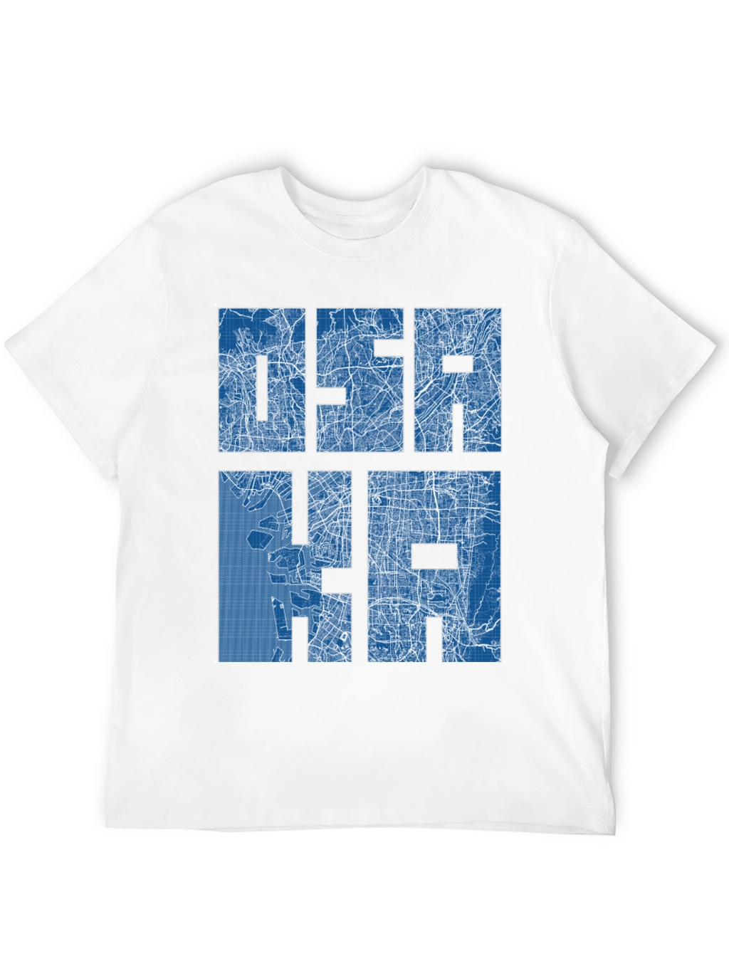 Osaka City Map Blueprint Design Graphic T-Shirt