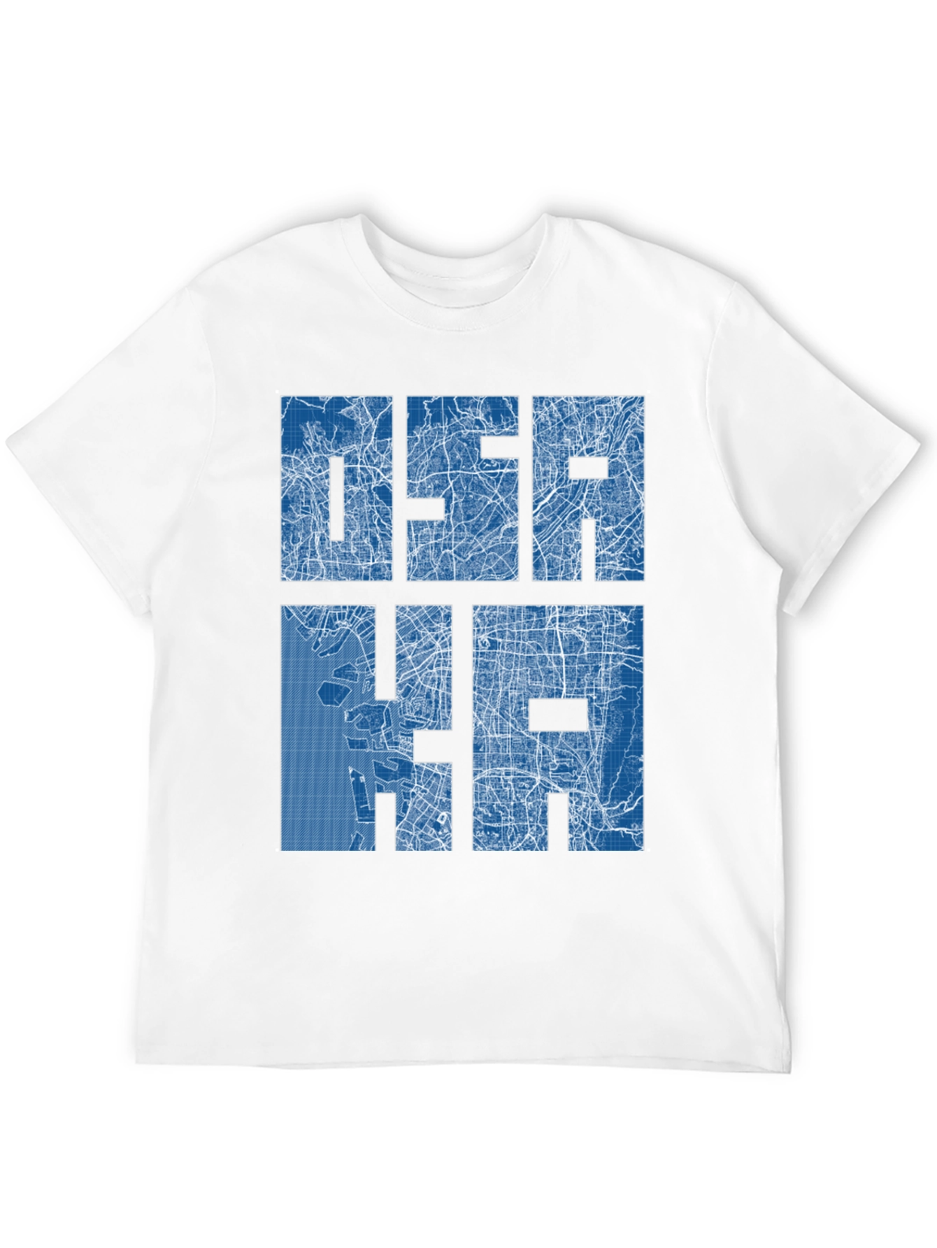Osaka City Map Blueprint Design Graphic T-Shirt