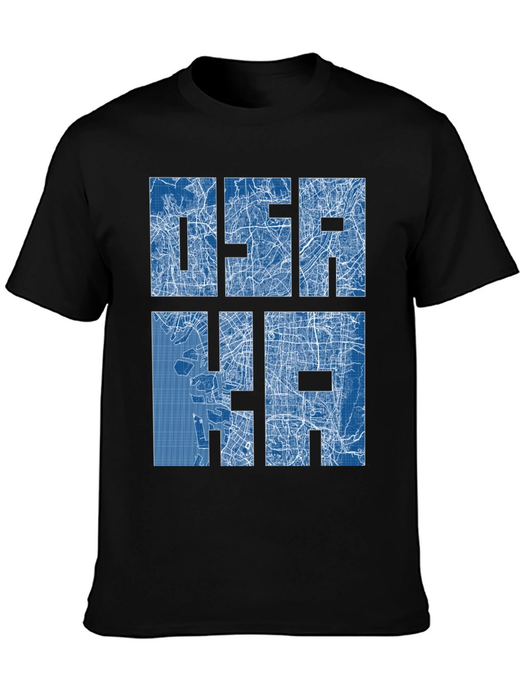 Osaka City Map Blueprint Design Graphic T-Shirt