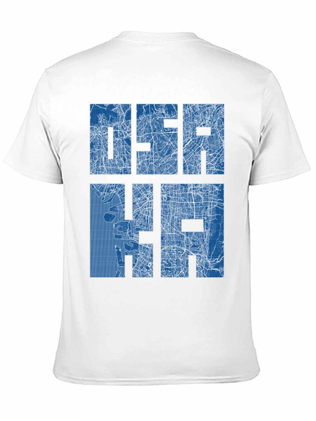 Osaka City Map Blueprint Design Graphic T-Shirt