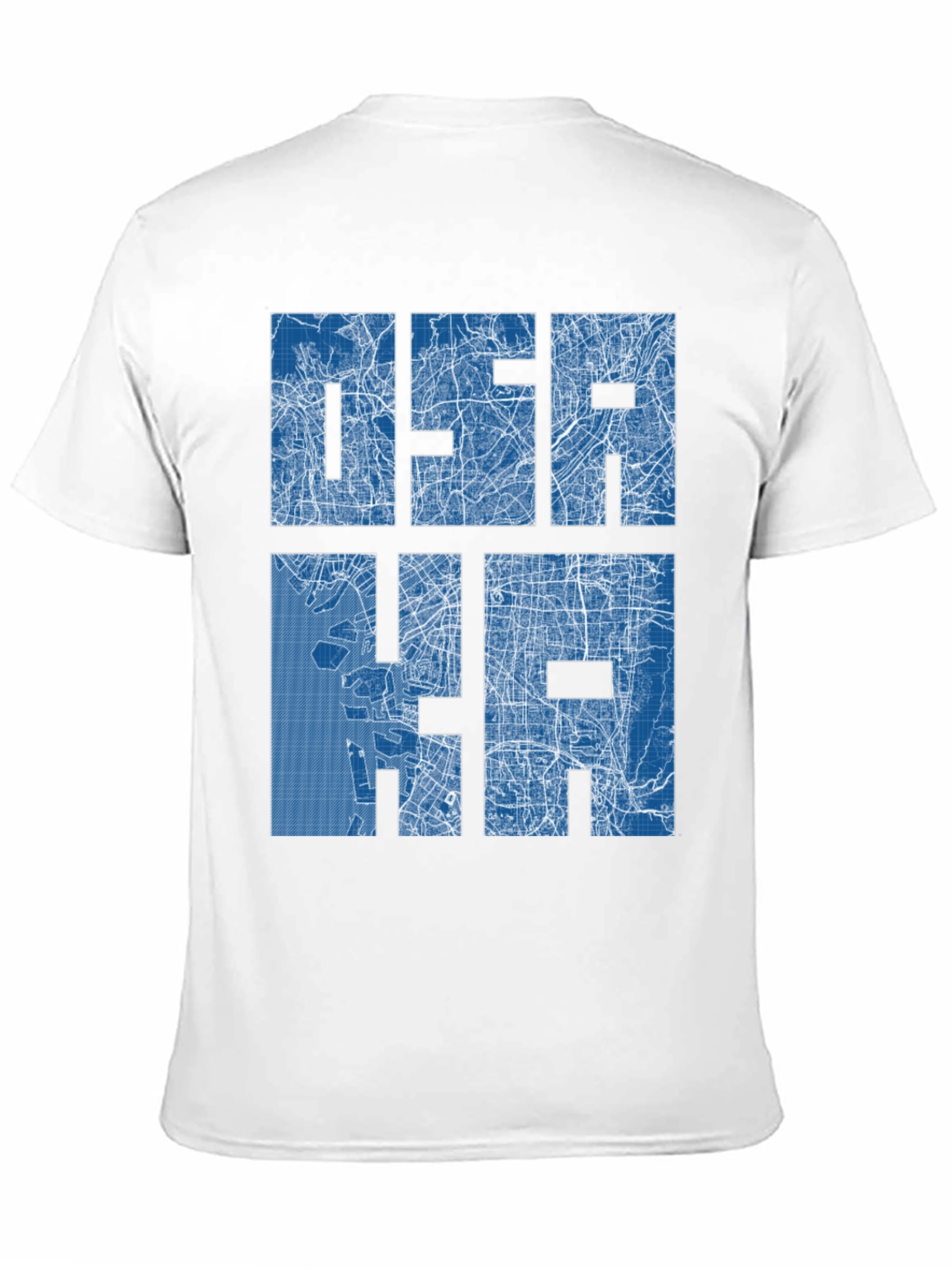 Osaka City Map Blueprint Design Graphic T-Shirt