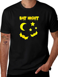 Bat Night Graphic Tee - Halloween Vibes