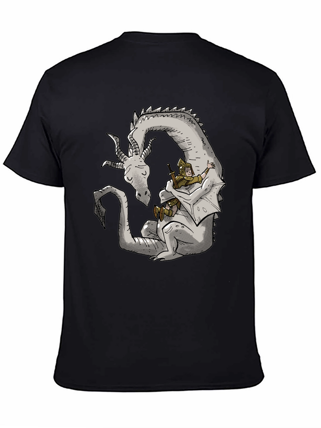 Dragon and Knight T-Shirt - Whimsical Graphic Tee