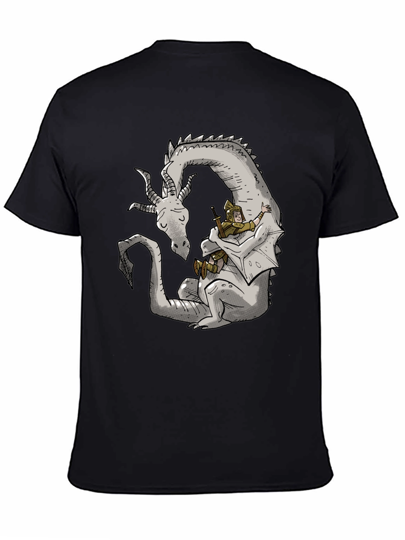 Dragon and Knight T-Shirt - Whimsical Graphic Tee