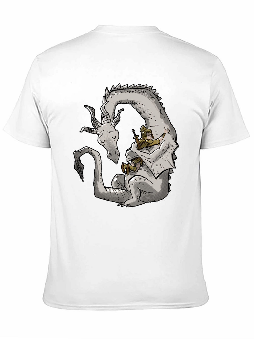 Dragon and Knight T-Shirt - Whimsical Graphic Tee